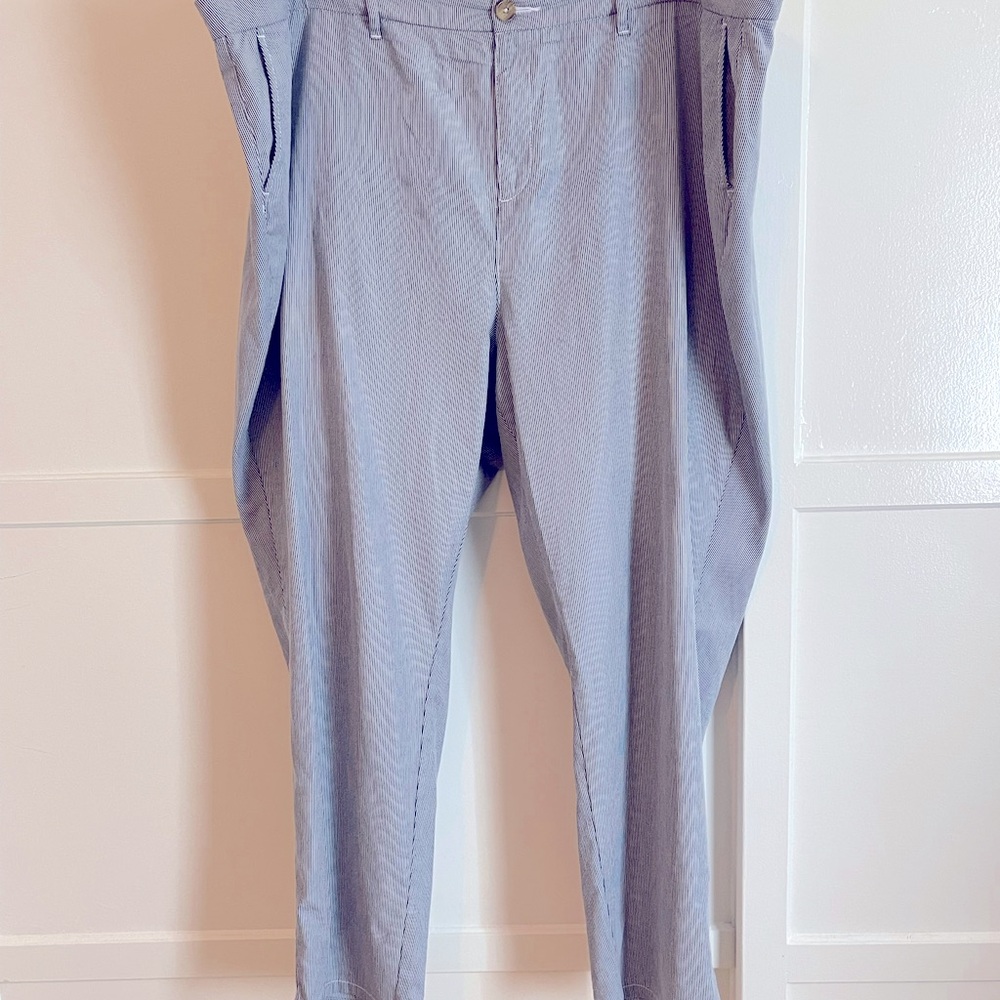 Navy/White Pinstripe Size 24 Tommy Hilfiger Cotton Slacks - Picture 4 of 9